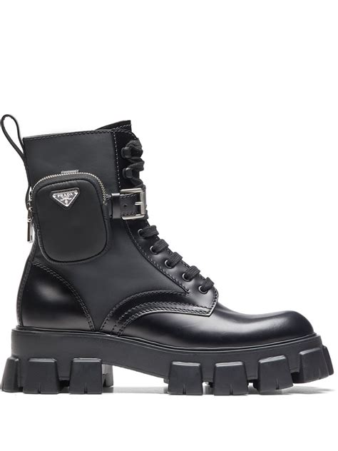 womens prada ankle boots|Prada combat boots with pouch.